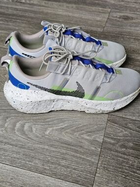 B8 Nike Crater Impact Mens US 9 Pure Platinum Electric Green Sneakers DB2477-020